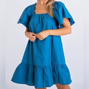 Karlie Poplin Square Neck Dress Size Medium